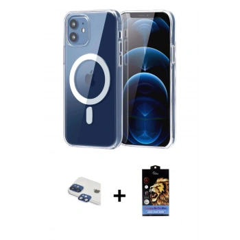 MARSİLYAN™- iPhone 11 Kılıf Ahenk Minimal Serisi - Siyah Buffer Hayalet Cam Ekran Koruyucu + Pers Alüminyum Kamera Lens - LT