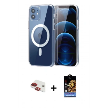 MARSİLYAN™- iPhone 11 Kılıf Ahenk Minimal Serisi - Siyah Buffer Hayalet Cam Ekran Koruyucu + Pers Alüminyum Kamera Lens - KI