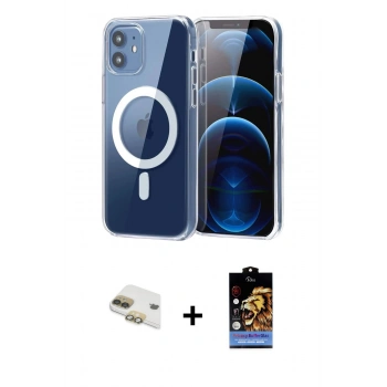 MARSİLYAN™- iPhone 11 Kılıf Ahenk Minimal Serisi - Siyah Buffer Hayalet Cam Ekran Koruyucu + Pers Alüminyum Kamera Lens - GD
