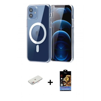 MARSİLYAN™- iPhone 11 Kılıf Ahenk Minimal Serisi - Siyah Buffer Hayalet Cam Ekran Koruyucu + Renkli Kamera Lens Koruma Cam - PE