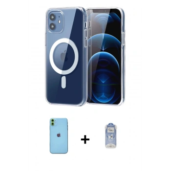 MARSİLYAN™- iPhone 11 Kılıf Ahenk Minimal Serisi - Siyah Joko Magic 5D Cam + Neon Fosforlu Kamera Lens - YL