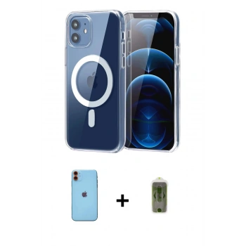 MARSİLYAN™- iPhone 11 Kılıf Ahenk Minimal Serisi - Siyah Joko Magic 5D Hayalet Cam + Neon Fosforlu Kamera Lens - TU