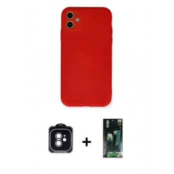 MARSİLYAN™- iPhone 11 Kılıf Ahenk Serisi - Şeffaf 360 Full Body Arka Koruyucu + PVD Metal Kamera Lens - YL