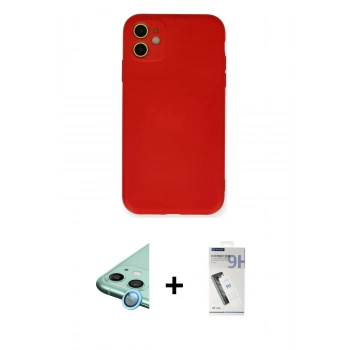 MARSİLYAN™- iPhone 11 Kılıf Ahenk Serisi - Şeffaf Uv Polymer Nano Ekran Koruyucu + Raze Metal Kamera Lens - MI