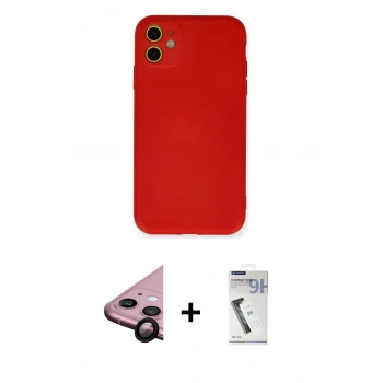 MARSİLYAN™- iPhone 11 Kılıf Ahenk Serisi - Şeffaf Uv Polymer Nano Ekran Koruyucu + Raze Metal Kamera Lens - SH