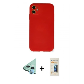 MARSİLYAN™- iPhone 11 Kılıf Ahenk Serisi - Siyah 6D Mat Seramik Hayalet Nano Ekran Koruyucu + Raze Metal Kamera Lens - MI
