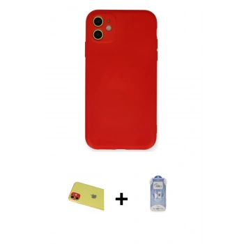 MARSİLYAN™- iPhone 11 Kılıf Ahenk Serisi - Siyah Joko Magic 5D Cam + Rainbow Kamera Lens Koruma Cam - KI
