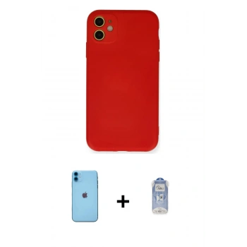 MARSİLYAN™- iPhone 11 Kılıf Ahenk Serisi - Siyah Joko Magic 5D Cam + Neon Fosforlu Kamera Lens - MI