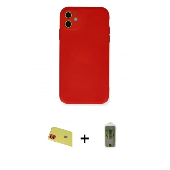 MARSİLYAN™- iPhone 11 Kılıf Ahenk Serisi - Siyah Joko Magic 5D Hayalet Cam + Rainbow Kamera Lens Koruma Cam - KI