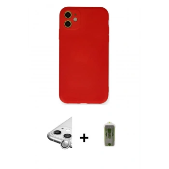 MARSİLYAN™- iPhone 11 Kılıf Ahenk Serisi - Siyah Joko Magic 5D Hayalet Cam + Raze Metal Kamera Lens - GS