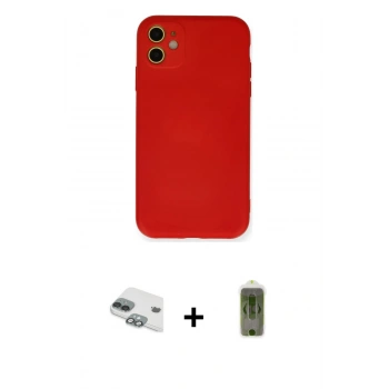 MARSİLYAN™- iPhone 11 Kılıf Ahenk Serisi - Siyah Joko Magic 5D Hayalet Cam + Pers Alüminyum Kamera Lens - YL