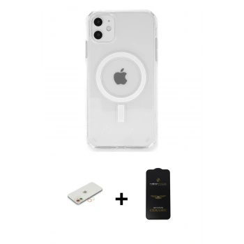 MARSİLYAN™- iPhone 11 Kılıf Ahenk Yansıma Prime - Siyah 6D Antistatik Mat Seramik Hayalet Nano Ekran Koruyucu + Renkli Kamera Lens Koruma Cam - YL