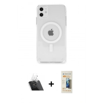 MARSİLYAN™- iPhone 11 Kılıf Ahenk Yansıma Prime - Siyah 6D Mat Seramik Hayalet Nano Ekran Koruyucu + Kamera Lens Koruma Cam - SF