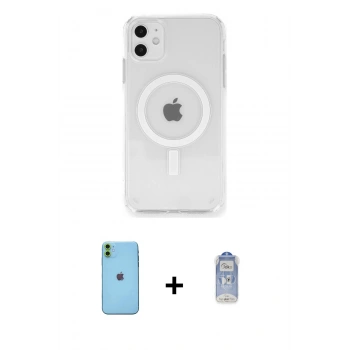 MARSİLYAN™- iPhone 11 Kılıf Ahenk Yansıma Prime - Siyah Joko Magic 5D Cam + Neon Fosforlu Kamera Lens - YL