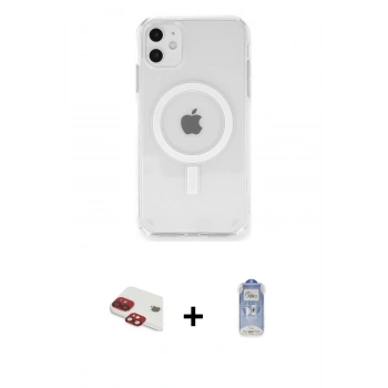 MARSİLYAN™- iPhone 11 Kılıf Ahenk Yansıma Prime - Siyah Joko Magic 5D Cam + Pers Alüminyum Kamera Lens - KI