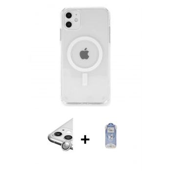 MARSİLYAN™- iPhone 11 Kılıf Ahenk Yansıma Prime - Siyah Joko Magic 5D Cam + Raze Metal Kamera Lens - GS