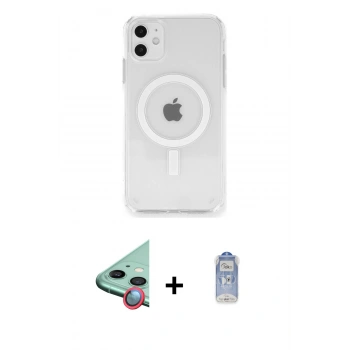 MARSİLYAN™- iPhone 11 Kılıf Ahenk Yansıma Prime - Siyah Joko Magic 5D Cam + Raze Metal Kamera Lens - KI