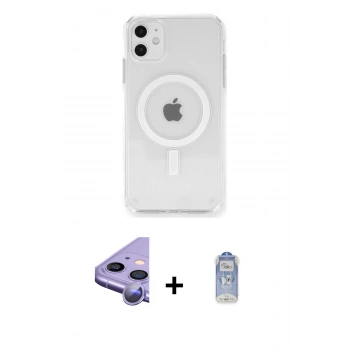 MARSİLYAN™- iPhone 11 Kılıf Ahenk Yansıma Prime - Siyah Joko Magic 5D Cam + Raze Metal Kamera Lens - MR