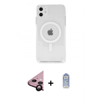 MARSİLYAN™- iPhone 11 Kılıf Ahenk Yansıma Prime - Siyah Joko Magic 5D Cam + Raze Metal Kamera Lens - SH