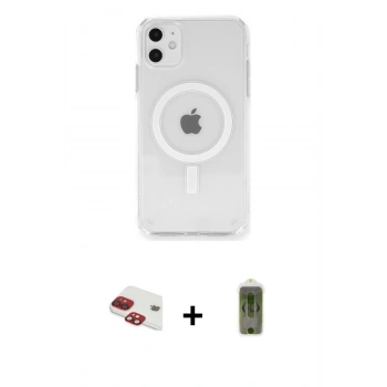 MARSİLYAN™- iPhone 11 Kılıf Ahenk Yansıma Prime - Siyah Joko Magic 5D Hayalet Cam + Pers Alüminyum Kamera Lens - KI