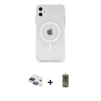 MARSİLYAN™- iPhone 11 Kılıf Ahenk Yansıma Prime - Siyah Joko Magic 5D Hayalet Cam + Pers Alüminyum Kamera Lens - LT
