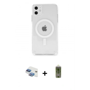 MARSİLYAN™- iPhone 11 Kılıf Ahenk Yansıma Prime - Siyah Joko Magic 5D Hayalet Cam + Pers Alüminyum Kamera Lens - GI