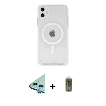 MARSİLYAN™- iPhone 11 Kılıf Ahenk Yansıma Prime - Siyah Joko Magic 5D Hayalet Cam + Raze Metal Kamera Lens - MI
