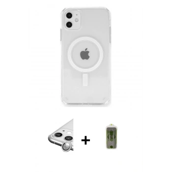 MARSİLYAN™- iPhone 11 Kılıf Ahenk Yansıma Prime - Siyah Joko Magic 5D Hayalet Cam + Raze Metal Kamera Lens - GS