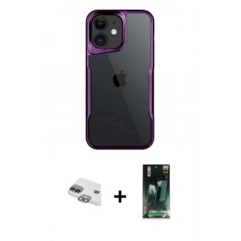 MARSİLYAN™- iPhone 11 Kılıf Akış Çizgi Koleksiyonu - Şeffaf 360 Full Body Arka Koruyucu + Pers Alüminyum Kamera Lens - YL