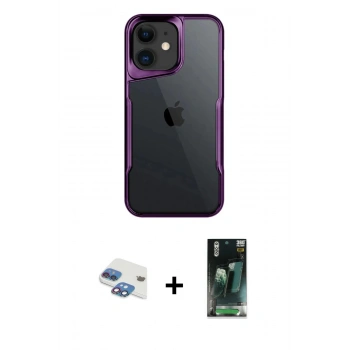 MARSİLYAN™- iPhone 11 Kılıf Akış Çizgi Koleksiyonu - Şeffaf 360 Full Body Arka Koruyucu + Pers Alüminyum Kamera Lens - GI
