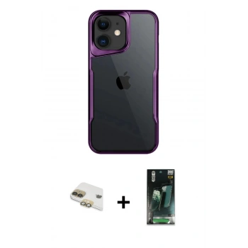 MARSİLYAN™- iPhone 11 Kılıf Akış Çizgi Koleksiyonu - Şeffaf 360 Full Body Arka Koruyucu + Pers Alüminyum Kamera Lens - GD