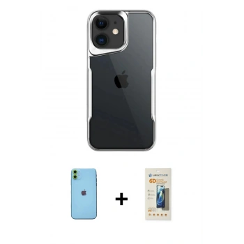 MARSİLYAN™- iPhone 11 Kılıf Akış Çizgi Koleksiyonu - Siyah 6D Mat Seramik Hayalet Nano Ekran Koruyucu + Neon Fosforlu Kamera Lens - YL