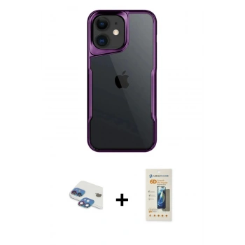 MARSİLYAN™- iPhone 11 Kılıf Akış Çizgi Koleksiyonu - Siyah 6D Mat Seramik Hayalet Nano Ekran Koruyucu + Pers Alüminyum Kamera Lens - GI