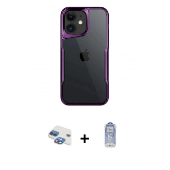 MARSİLYAN™- iPhone 11 Kılıf Akış Çizgi Koleksiyonu - Siyah Joko Magic 5D Cam + Pers Alüminyum Kamera Lens - GI