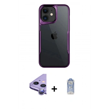 MARSİLYAN™- iPhone 11 Kılıf Akış Çizgi Koleksiyonu - Siyah Joko Magic 5D Cam + Raze Metal Kamera Lens - MR