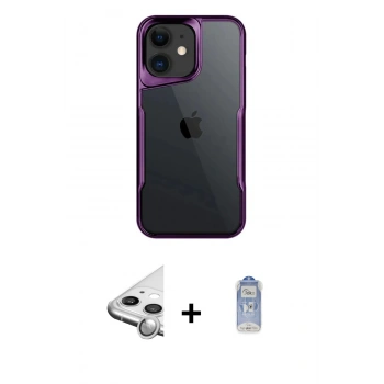 MARSİLYAN™- iPhone 11 Kılıf Akış Çizgi Koleksiyonu - Siyah Joko Magic 5D Cam + Raze Metal Kamera Lens - GS