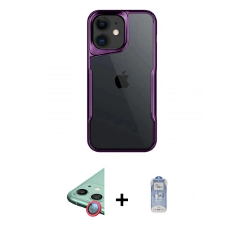 MARSİLYAN™- iPhone 11 Kılıf Akış Çizgi Koleksiyonu - Siyah Joko Magic 5D Cam + Raze Metal Kamera Lens - KI