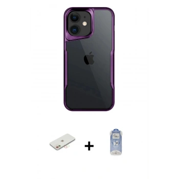 MARSİLYAN™- iPhone 11 Kılıf Akış Çizgi Koleksiyonu - Siyah Joko Magic 5D Cam + Renkli Kamera Lens Koruma Cam - YL