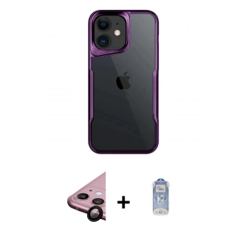 MARSİLYAN™- iPhone 11 Kılıf Akış Çizgi Koleksiyonu - Siyah Joko Magic 5D Cam + Raze Metal Kamera Lens - SH