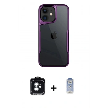 MARSİLYAN™- iPhone 11 Kılıf Akış Çizgi Koleksiyonu - Siyah Joko Magic 5D Cam + PVD Metal Kamera Lens - YL
