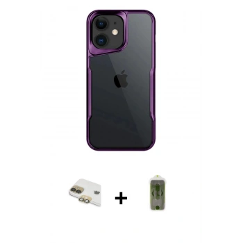 MARSİLYAN™- iPhone 11 Kılıf Akış Çizgi Koleksiyonu - Siyah Joko Magic 5D Hayalet Cam + Pers Alüminyum Kamera Lens - GD