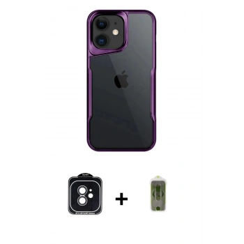 MARSİLYAN™- iPhone 11 Kılıf Akış Çizgi Koleksiyonu - Siyah Joko Magic 5D Hayalet Cam + PVD Metal Kamera Lens - SH