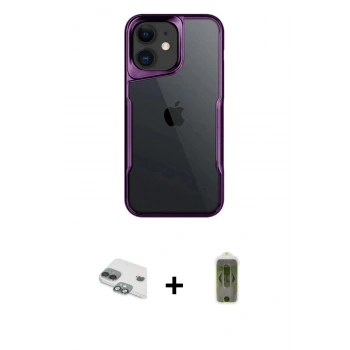 MARSİLYAN™- iPhone 11 Kılıf Akış Çizgi Koleksiyonu - Siyah Joko Magic 5D Hayalet Cam + Pers Alüminyum Kamera Lens - YL