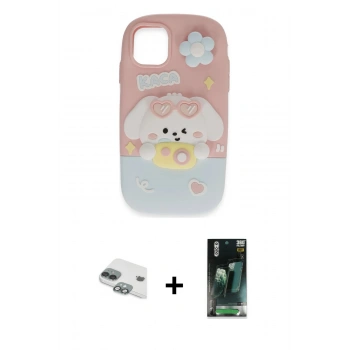 MARSİLYAN™- iPhone 11 Kılıf Akış Yansıma - Şeffaf 360 Full Body Arka Koruyucu + Pers Alüminyum Kamera Lens - YL