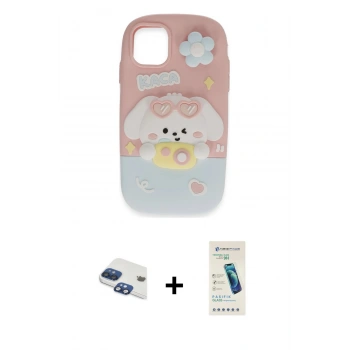 MARSİLYAN™- iPhone 11 Kılıf Akış Yansıma - Şeffaf Pasifik Cam Ekran Koruyucu + Pers Alüminyum Kamera Lens - LT