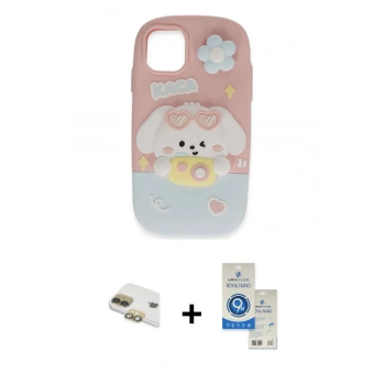 MARSİLYAN™- iPhone 11 Kılıf Akış Yansıma - Şeffaf Royal Nano Ekran Koruyucu + Pers Alüminyum Kamera Lens - GD