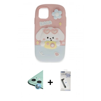 MARSİLYAN™- iPhone 11 Kılıf Akış Yansıma - Şeffaf Uv Polymer Nano Ekran Koruyucu + Raze Metal Kamera Lens - MI