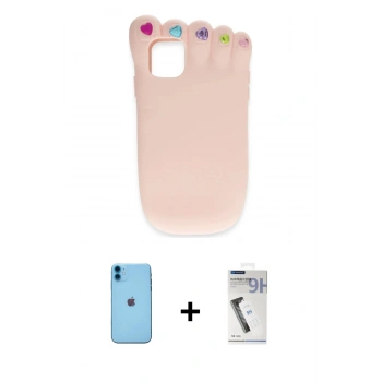 MARSİLYAN™- iPhone 11 Kılıf Akış Yansıma - Şeffaf Uv Polymer Nano Ekran Koruyucu + Neon Fosforlu Kamera Lens - MI