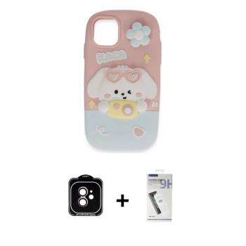MARSİLYAN™- iPhone 11 Kılıf Akış Yansıma - Şeffaf Uv Polymer Nano Ekran Koruyucu + PVD Metal Kamera Lens - TU