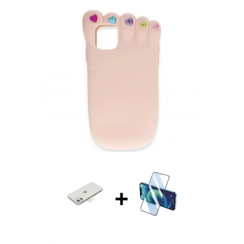MARSİLYAN™- iPhone 11 Kılıf Akış Yansıma - Siyah 3D Antistatik Seramik Nano Ekran Koruyucu + Renkli Kamera Lens Koruma Cam - SI